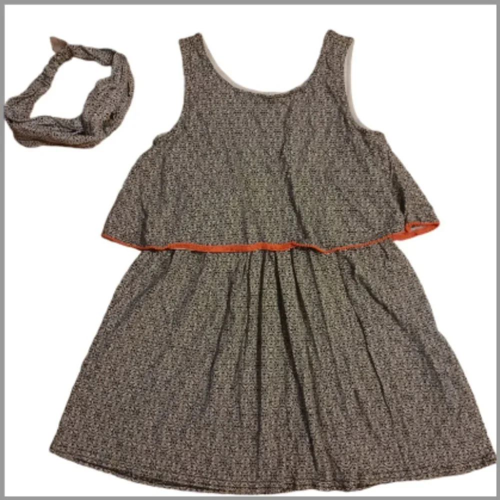 Gymboree Navy and White Dress and Headband Set Size 8